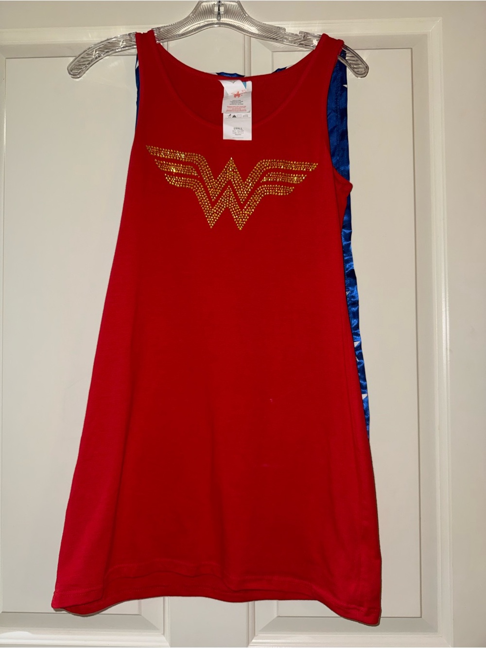 Wonder Woman Red Costume Dress with Blue Star Cape